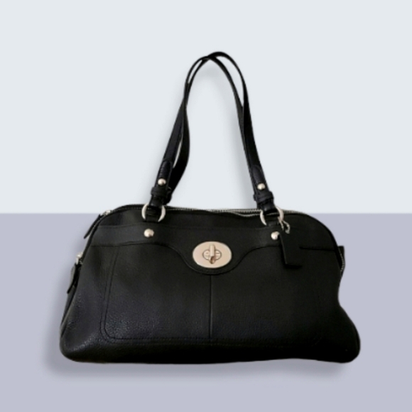 COACH leather black bowling bag - Picture 1 of 16